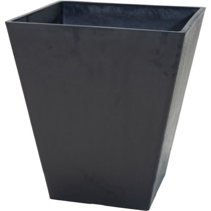 Plant pot Mega Collections Ecostone Square Brown Taupe Plastic Recycled 42 x 46 x 42 cm 43 x 43 x 74 cm 41 x 45 cm main image 1