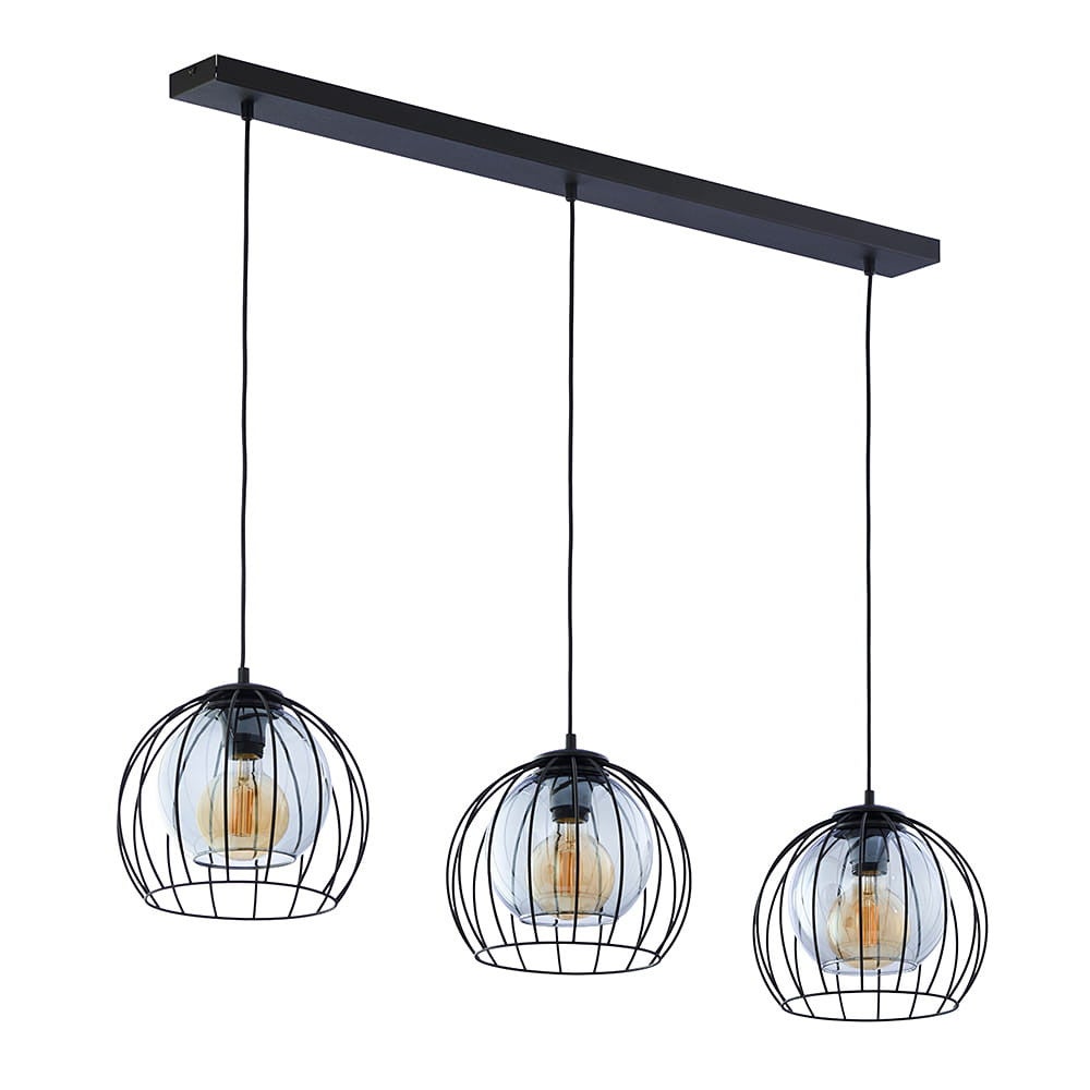Lampa wisząca Universo czarno-przezroczysta 3xE27x15W wym: 165 x 26 x 111 cm metal TK Lighting