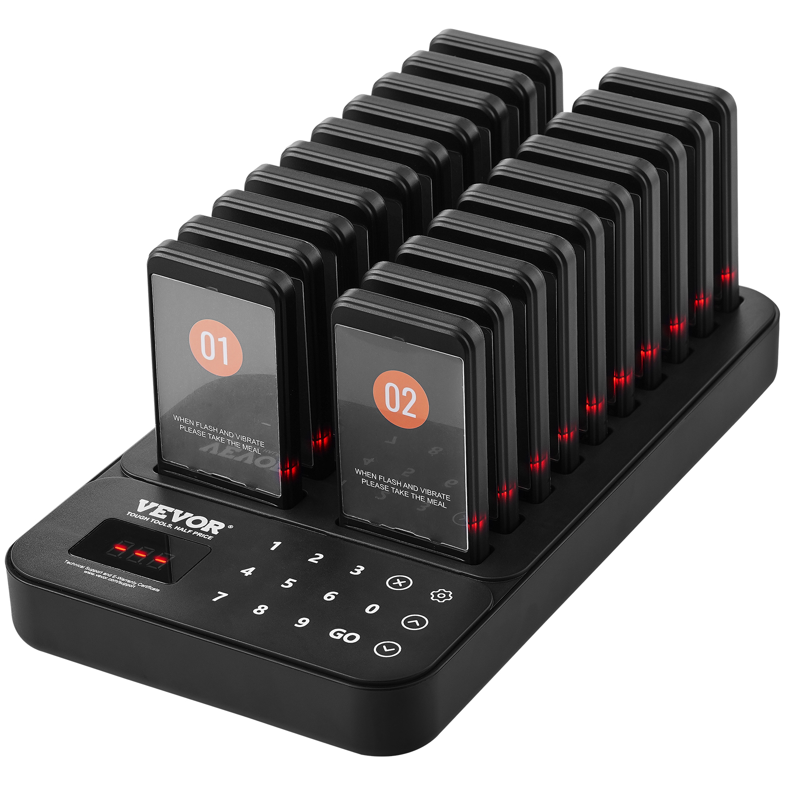 Sistema Cercapersone Per Ristoranti - 999 Codici Con Portata 1000m, Compatibile SU Serie