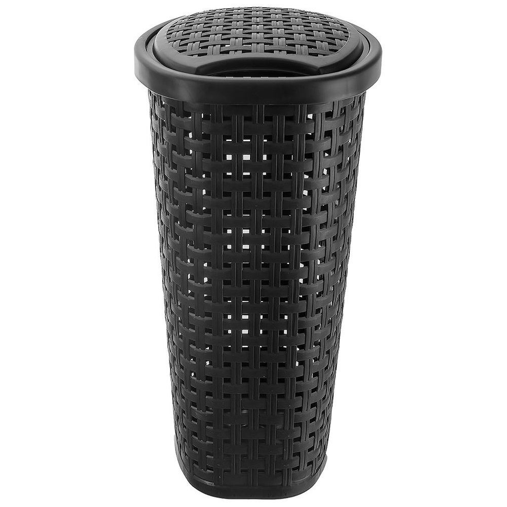 Kosz na pranie plastikowy czarny 45 l - 3