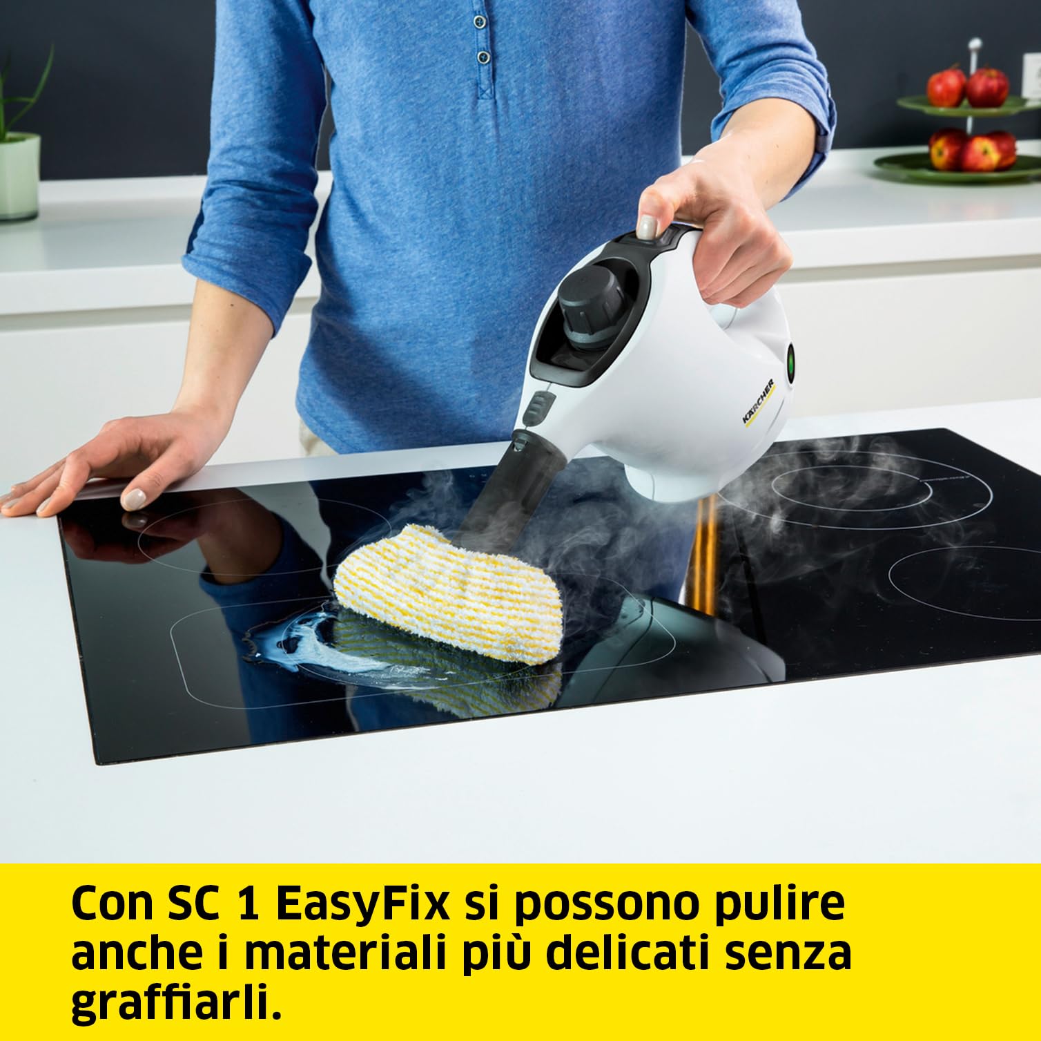 Balai vapeur nettoyeur Karcher SC 1 Easy Fix + kit sol - blanc, 1200W - 8