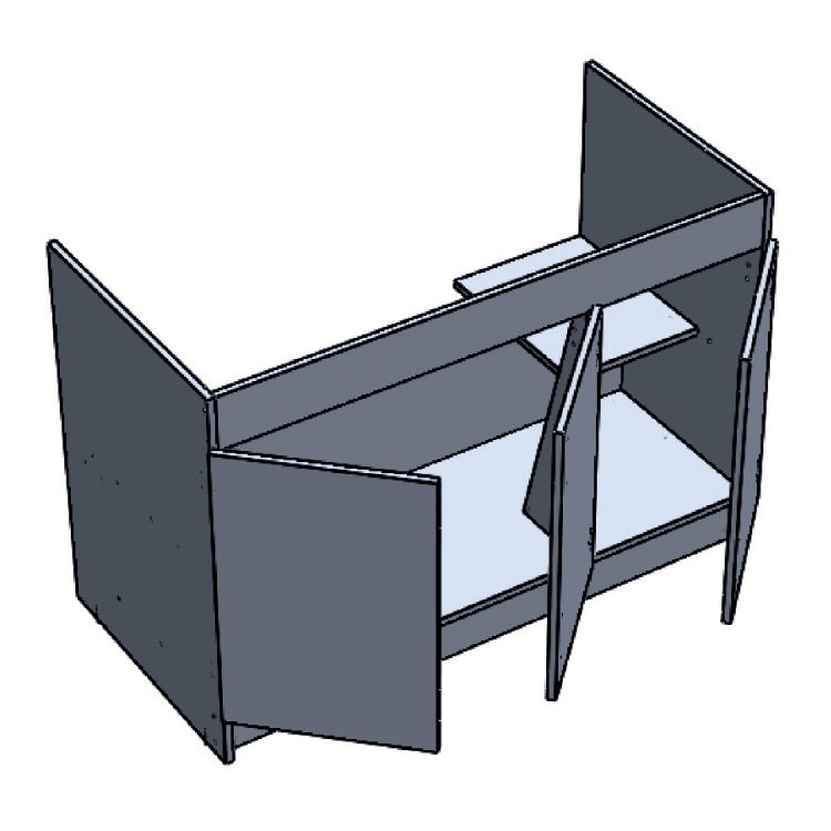 Meuble sous évier Sim'NF 3 portes 1400 mm Néova - 2