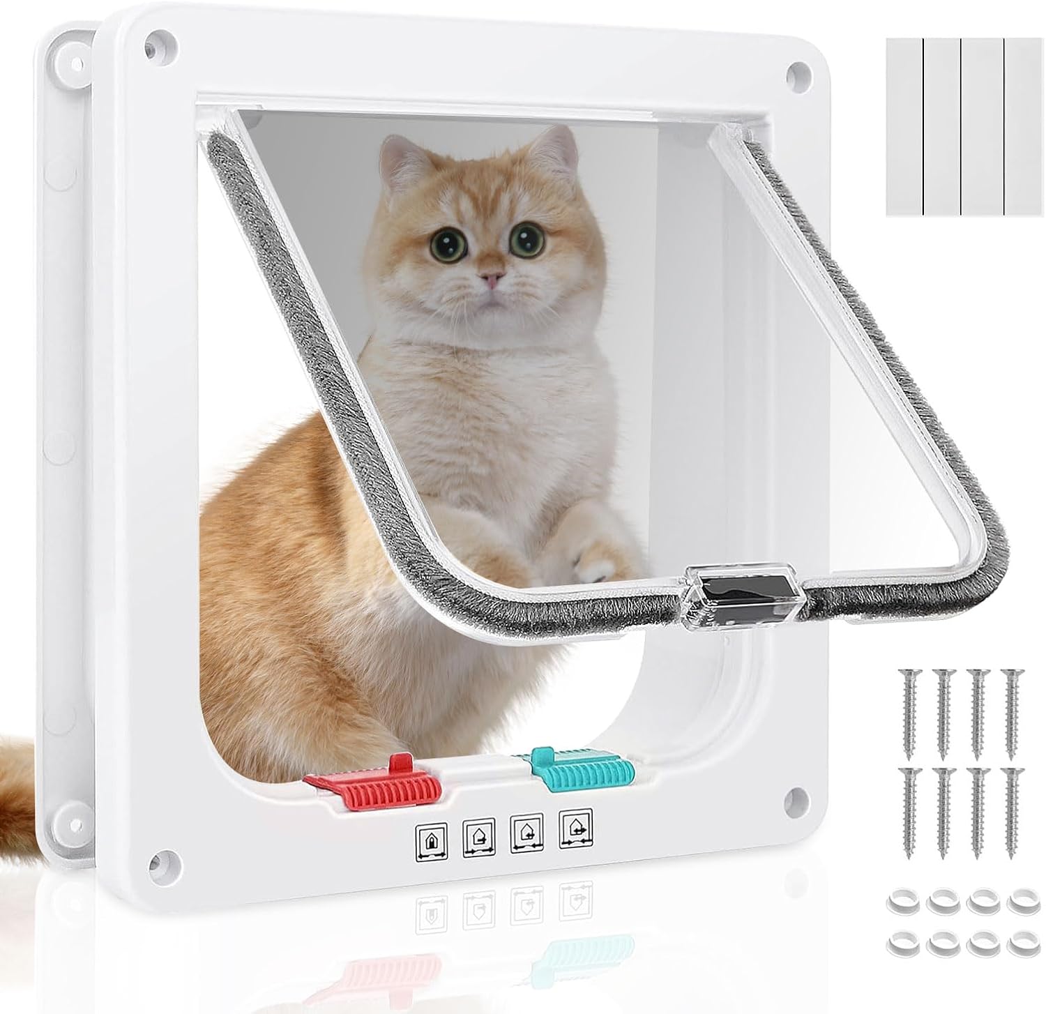 (XL) Chatière pour Chats,Verrouillage à 4 Voies Chatière 28 × 25cm pour — free download