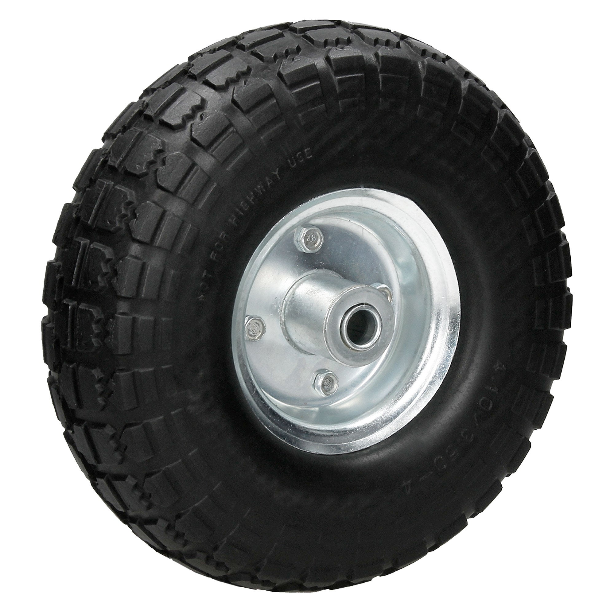 ECD Germany Kolo do wózka recznego profil blokowy z pelnej gumy PU odpornej na przebicie - 4.10/3.50-4 Ø260x85mm - z lozyskiem kulkowym i felga