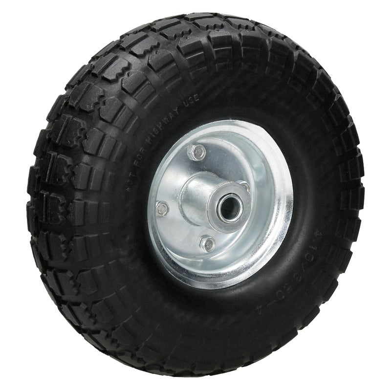 ECD Germany Kolo do wózka recznego profil blokowy z pelnej gumy PU odpornej na przebicie - 4.10/3.50-4 Ø260x85mm - z lozyskiem kulkowym i felga