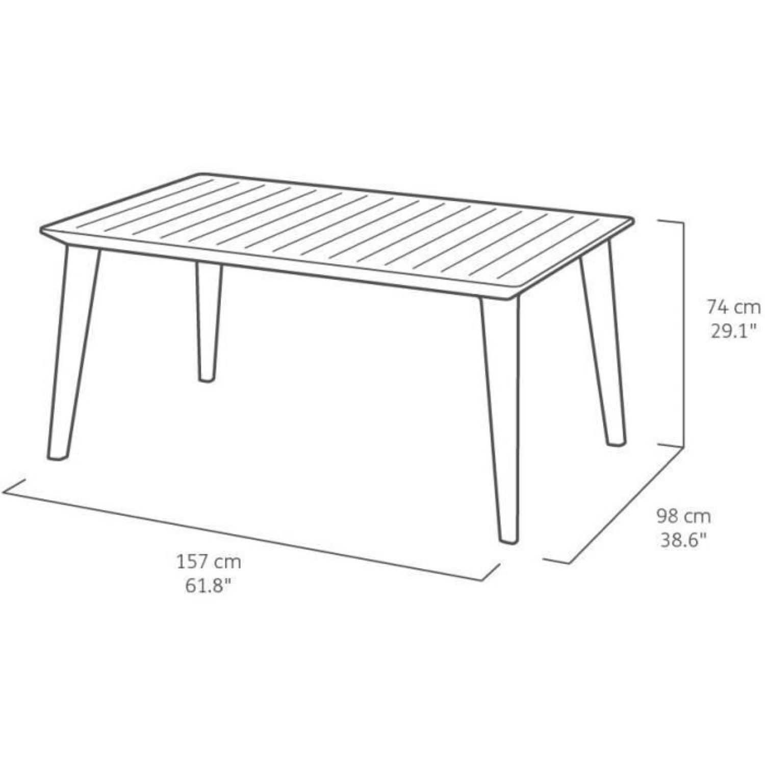 Table à manger de jardin rectangulaire en Résine Marron 6 places - 2
