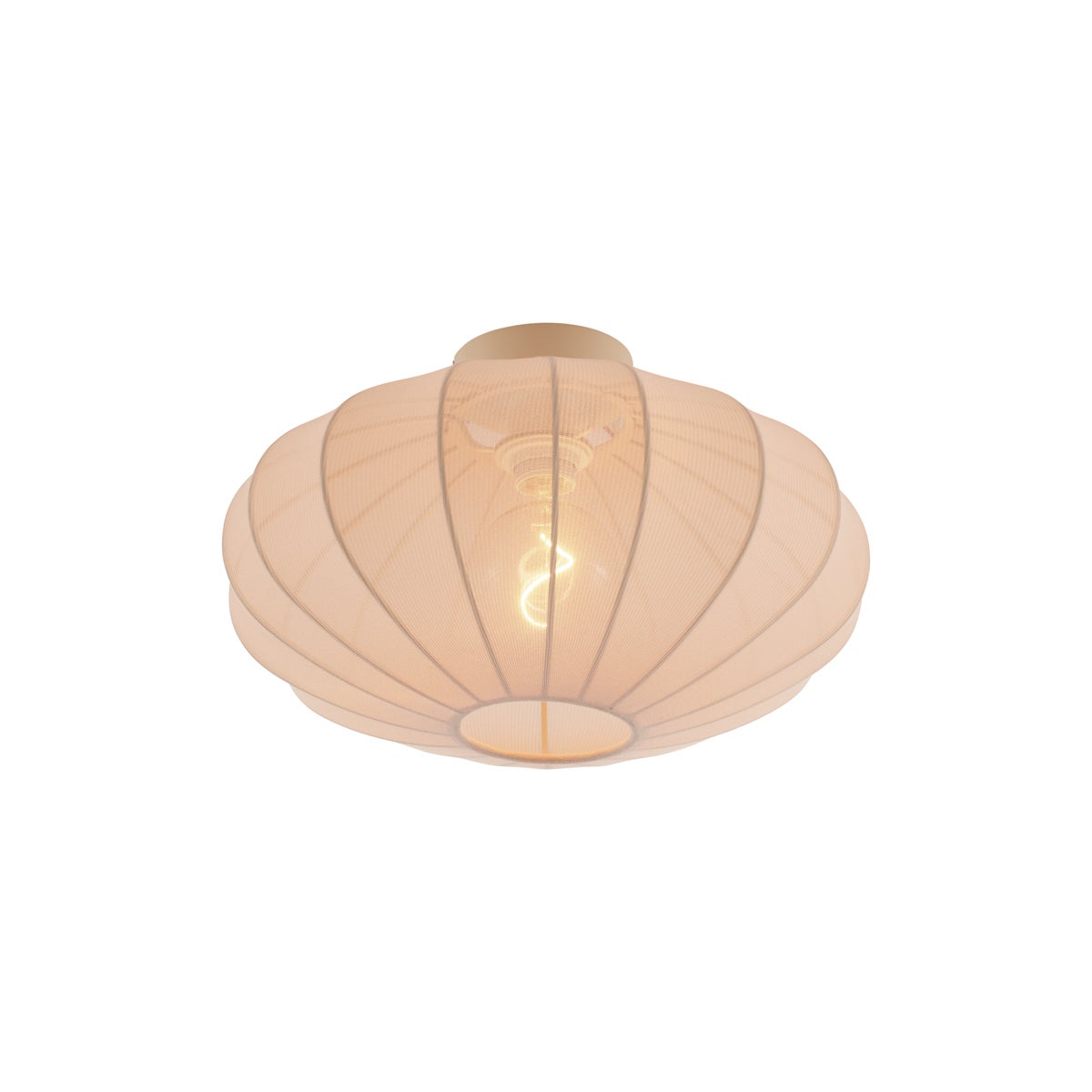 Qazqa designerski plafon - Bida - beżowy, okrągły, max. 15w, kompatybilny z żarówką LED, e27, 42cm oświetlenie wewnętrzne