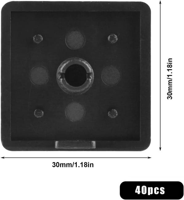 40 Tappi Terminali Per Profili Alluminio 30x30 Mm - Protezione Antigraffio Per Costruzione, ABS - Foto 5