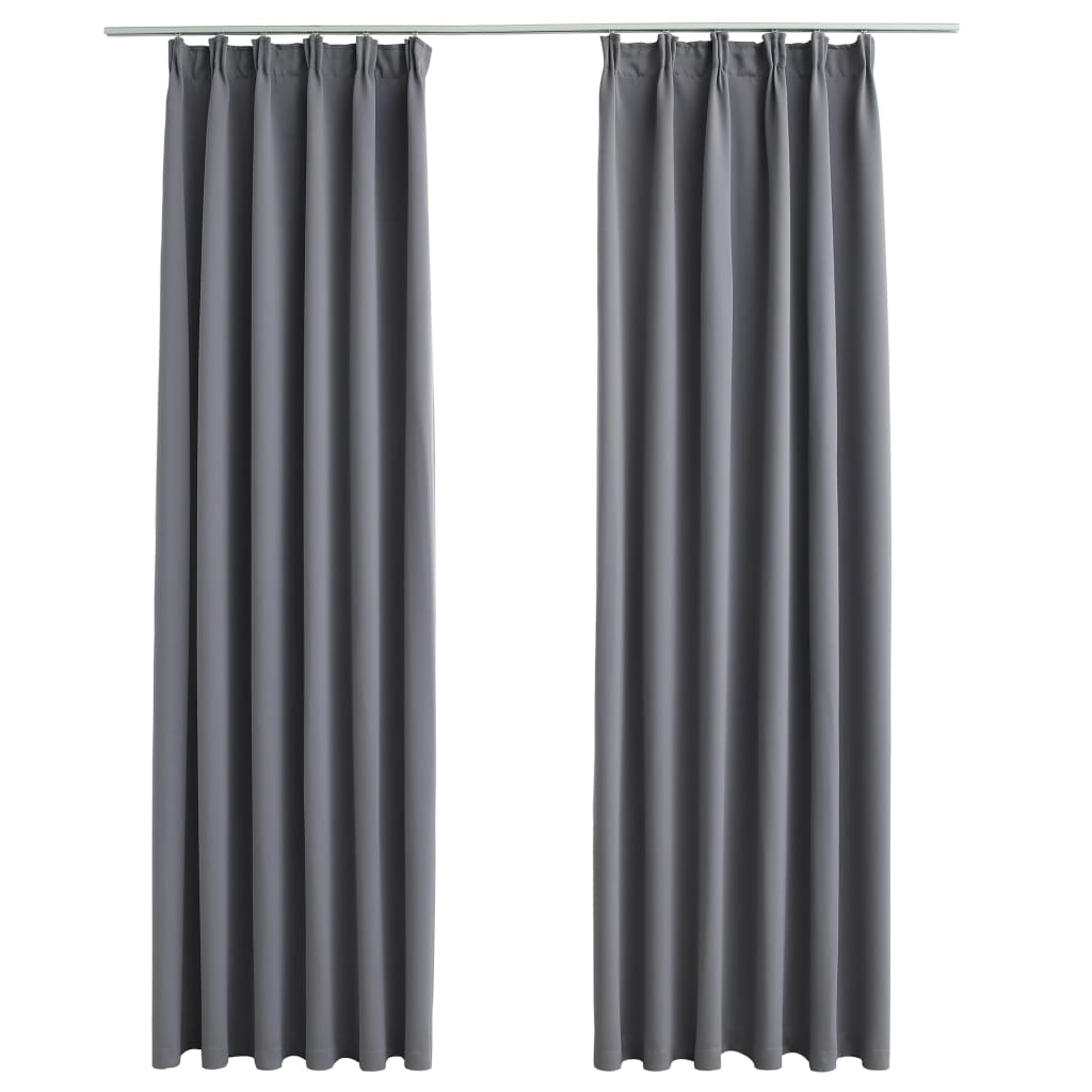 Tende Oscuranti Exclusive Home Burke – Set Da 2 Pannelli 132x213 Cm, Grigio Scuro, Con Occhielli E Tecnologia Fused Thermax