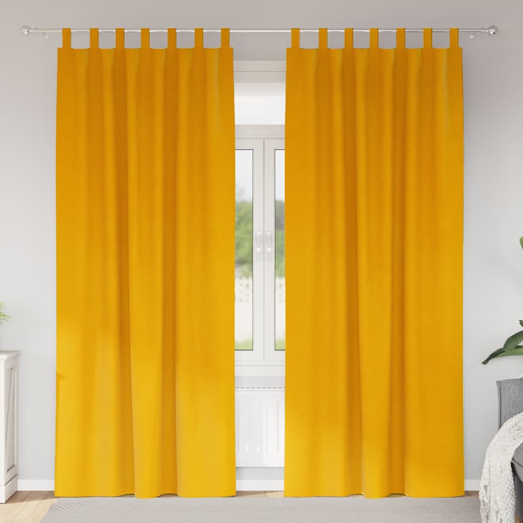 Zasłony zaciemniające 2 pcs Musztardowy Żółty 140 x 260 cm vidaXL
