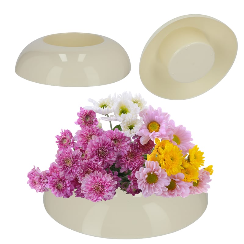 DONICZKA OSŁONKA DO KOMPOZYCJI KOMPOZYCJE STROIK BAZA IKEBANA KREMOWA 12cm