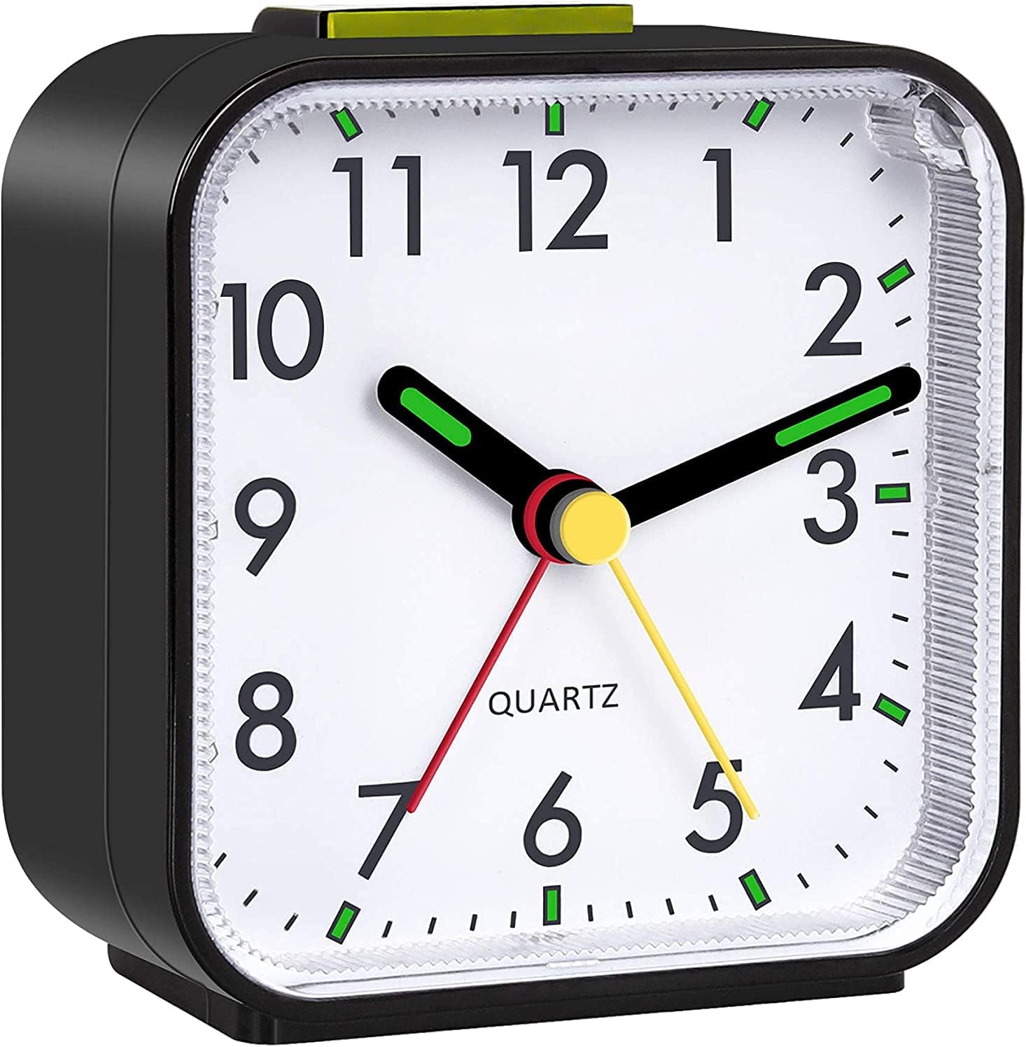 Réveil silencieux analogique - minimaliste rond compact lit sans tic-tac réveil silencieux de
