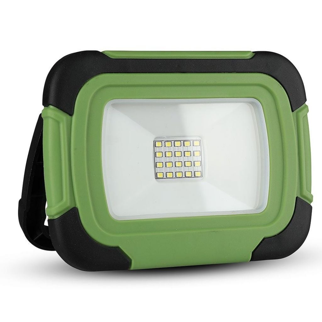 Reflektor LED Samsung Chip 10 W, akumulatorowy, z funkcją SOS, kolor czarny i zielony, 6400 K, IP44