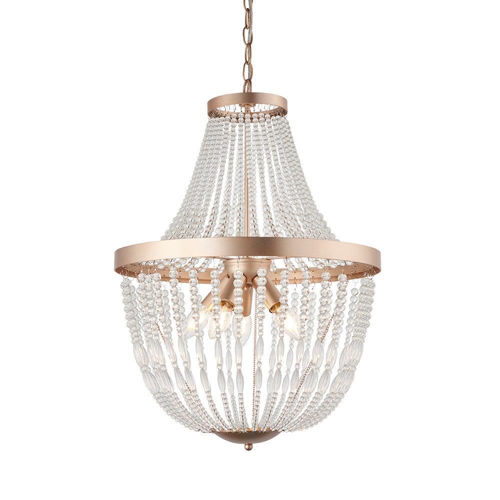 Lampa wisząca CELINE różowe złoto-przezroczysty 5xE14x15W szkło wym:170x45x45cm IP20 Endon