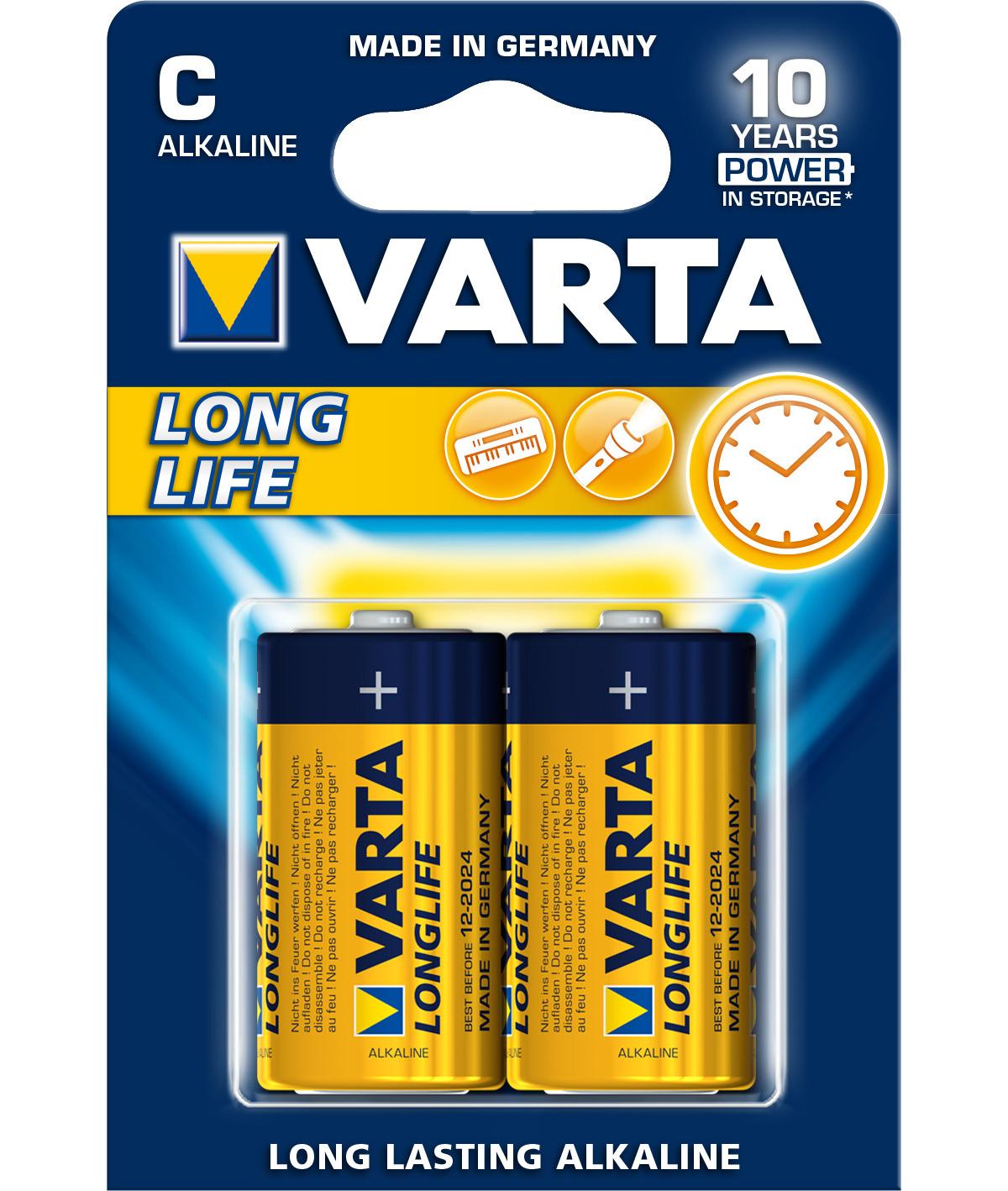 Bateria alkaliczna Varta Longlife C niebiesko-żółta 2 sztuki
