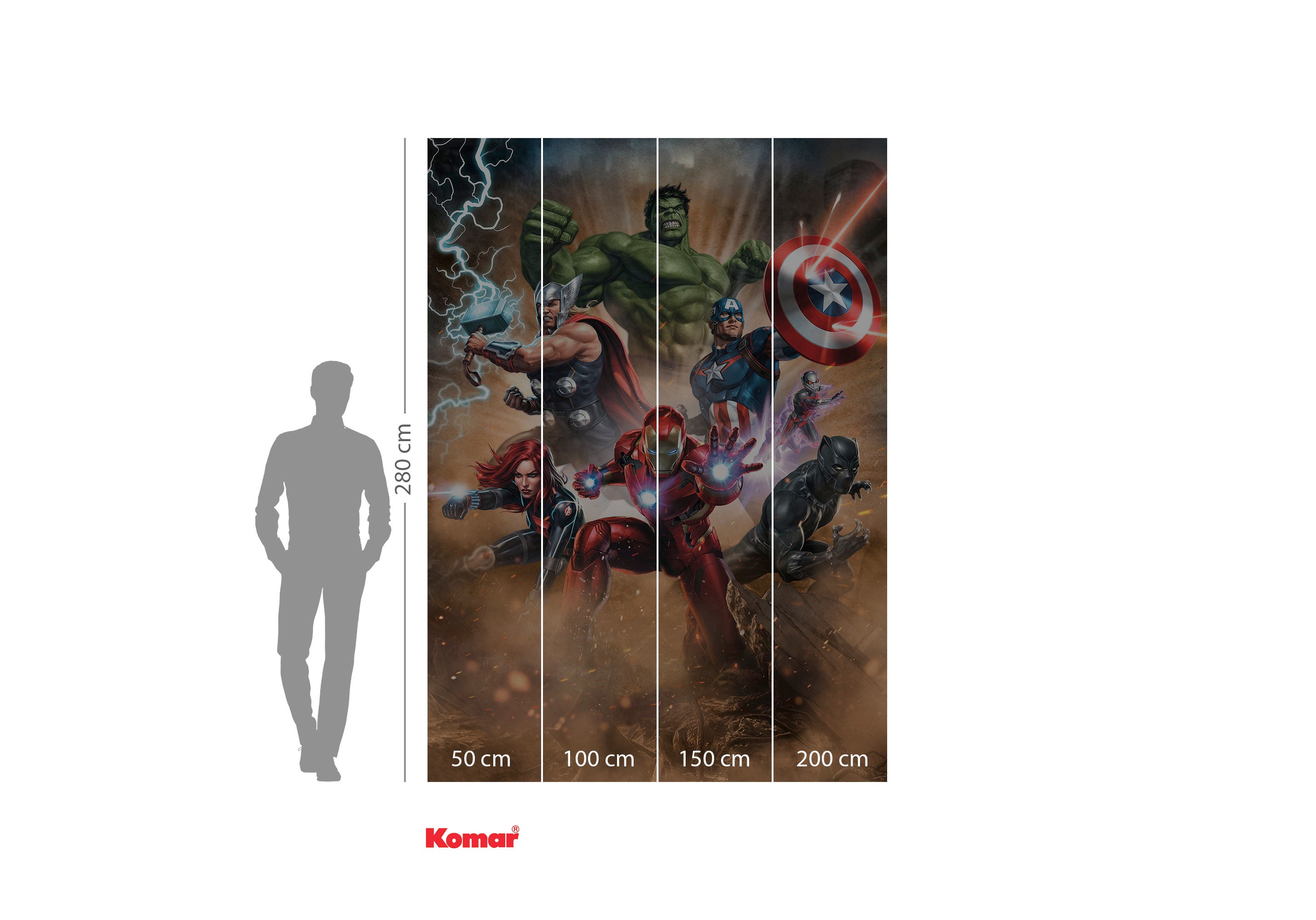 Fotomurale in tessuto non tessuto di Komar - Marvel Avengers Superpower - Dimensione: 200 x 280 cm - 2