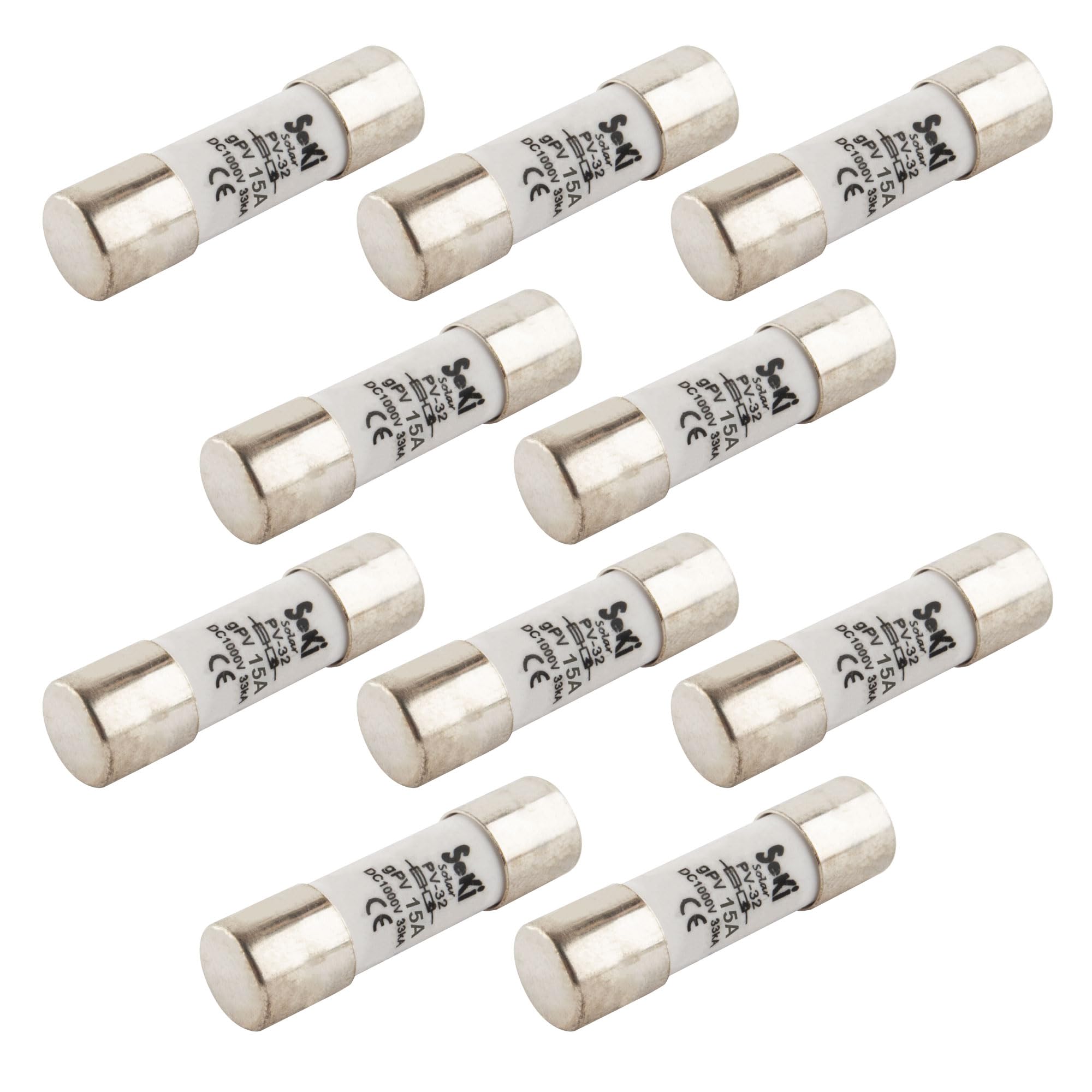 Fusibili Solari SeKi 15A 1000V DC - 10 Pezzi Per Impianti Fotovoltaici | GPV - Foto 6