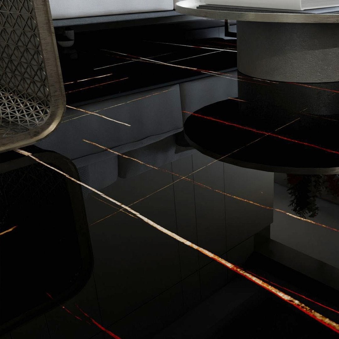 Manhattan Sahara Noir - Marmo Lucido 6 mm - Piastrelle 120x120x0,6 cm 6 mm - MAL 5025 120x120 GLOSSY 6 mm - 3