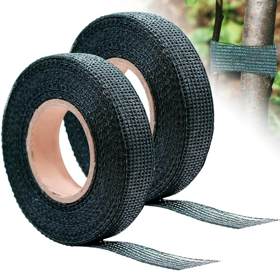 Sztuki podwiązek do drzew ogrodowych, podwiązki do drzew 3 cm × 50 m, oddychające wiązania do wiązania, zielone