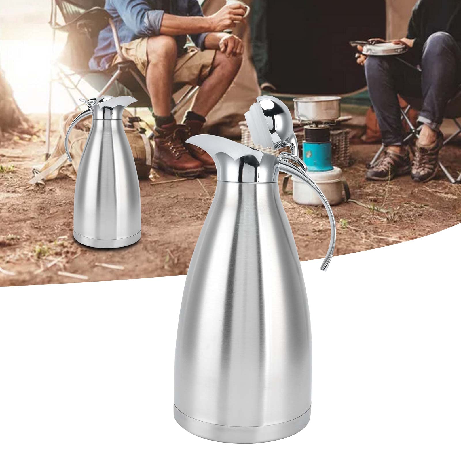 Carafe à Café Isotherme 2L Acier Inoxydable Double Paroi - Vert - Maintient Chaud Et Froid