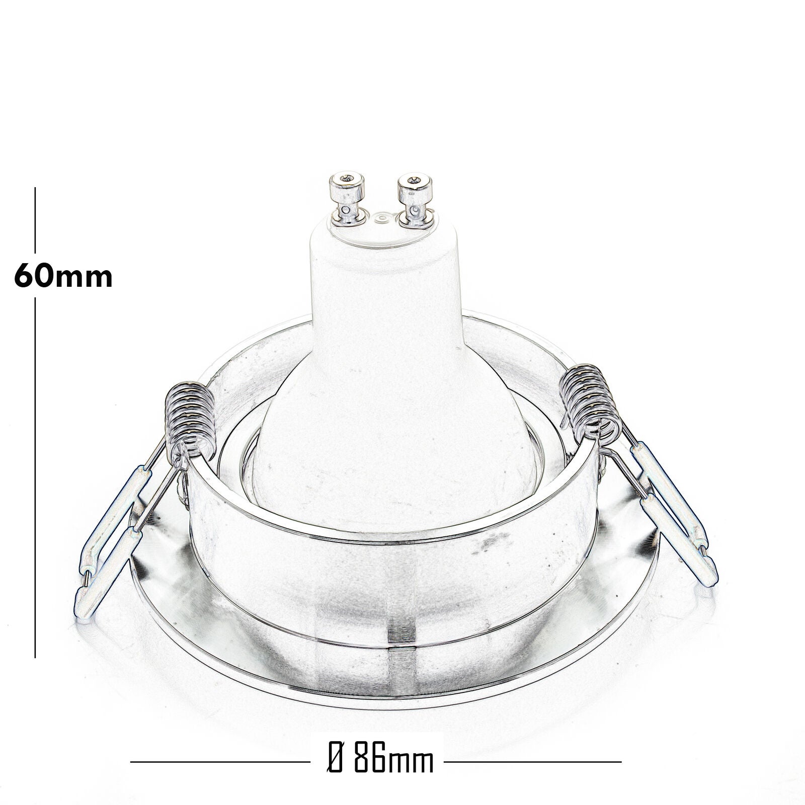 Spot rond paillettes or encastré LED 8W GU10 lumière salon studio boutique 7cm LIGHT 3000K - 4