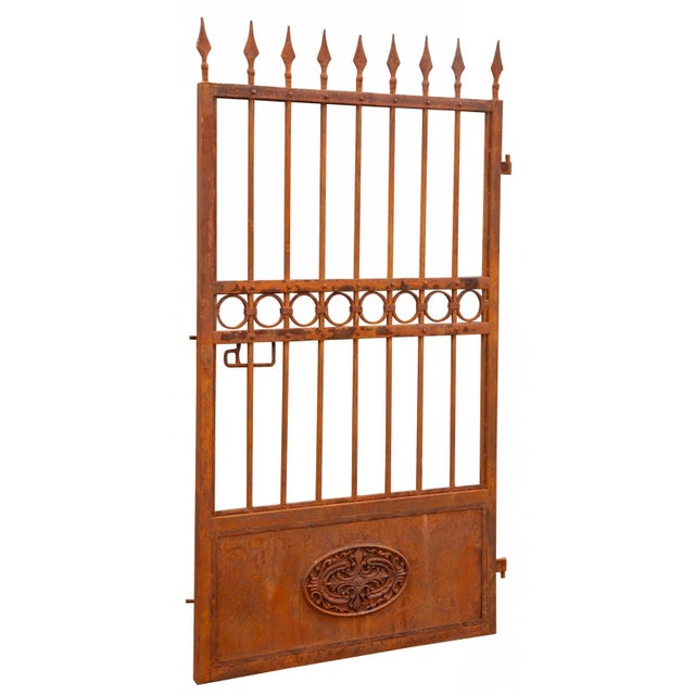 Portail De Jardin Noir 121x8x120 Cm En Fer Forgé - Portillon Clôture Élégante Avec Poteaux Pour Terrasse Et Extérieur
