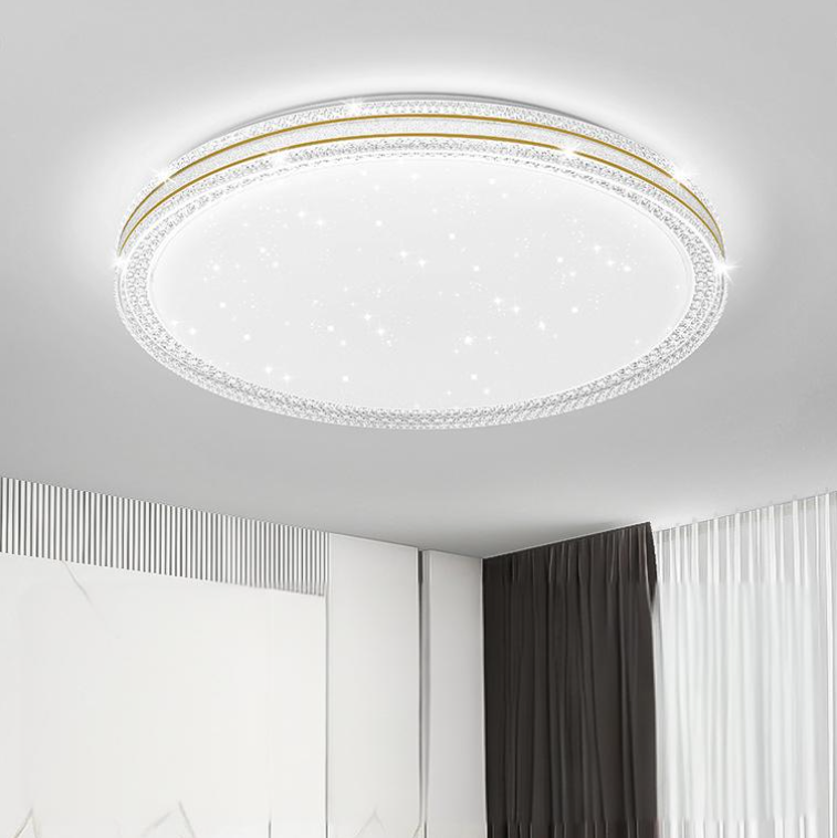 Kryształowa lampa sufitowa LED 48 W, nowoczesna lampa sufitowa LED, okrągły żyrandol LED energooszczędny, światło białe 6000 K, φ 40 cm