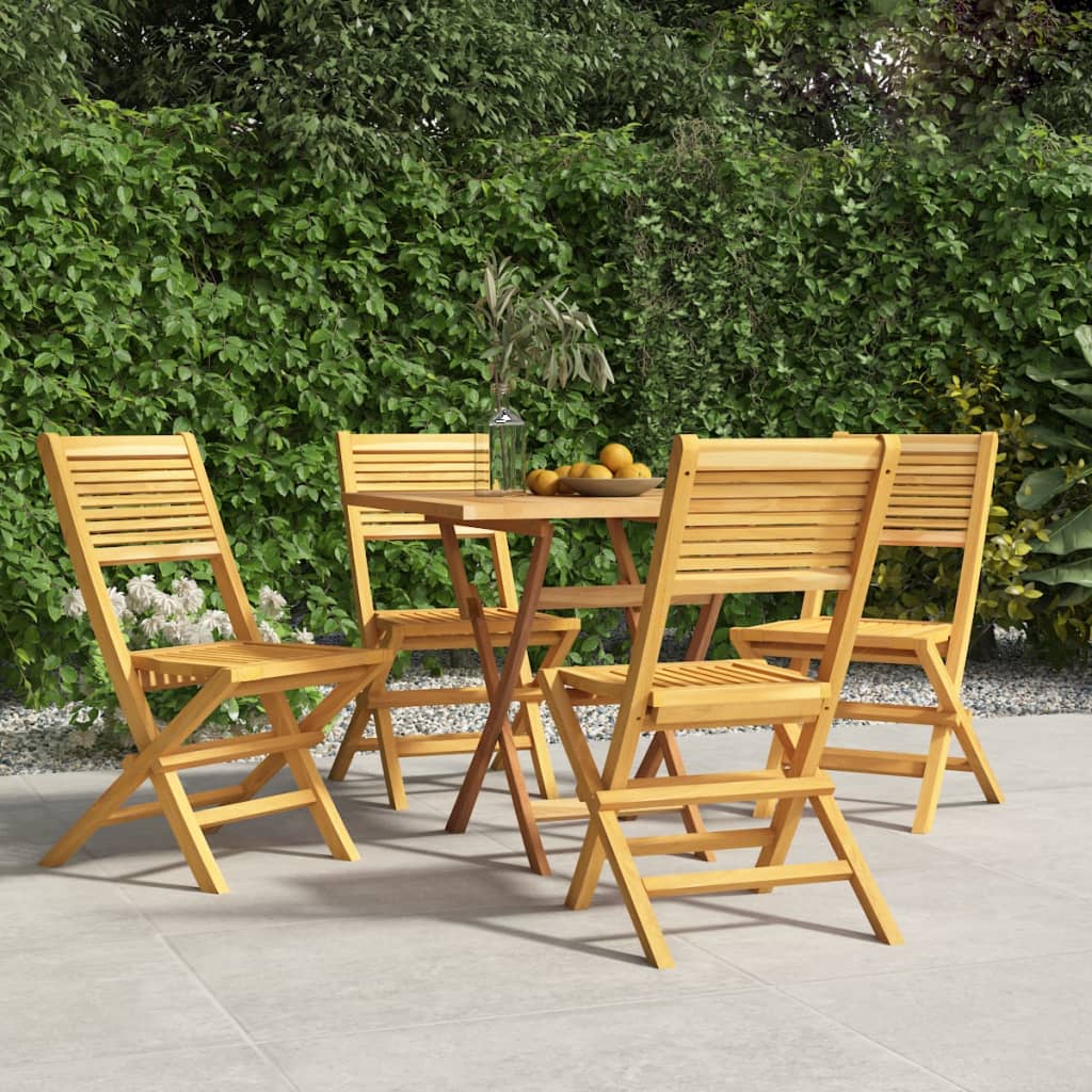 Chaises de jardin pliantes lot de 4 47x62x90 bois massif teck | Leroy ...