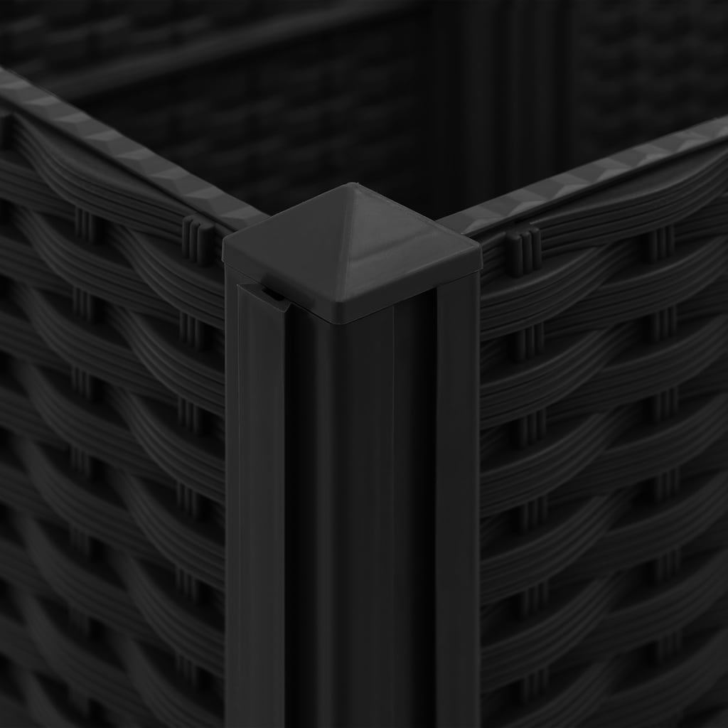 Jardinière lit surélevé plantes fleurs jardin 160 x 40 x 38 cm polypropylène noir 02_0000920 - 2