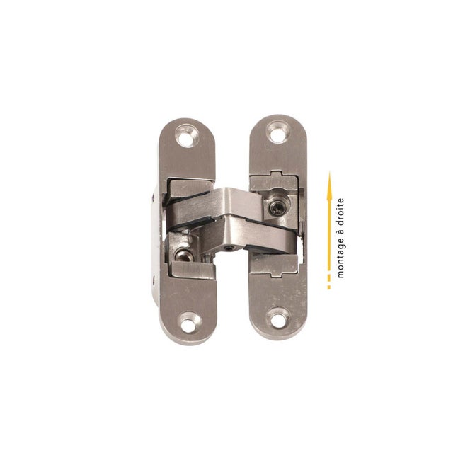 Charnière Réglable M16 à Visser – KeyMet (120x75 Mm, Acier Zingué)