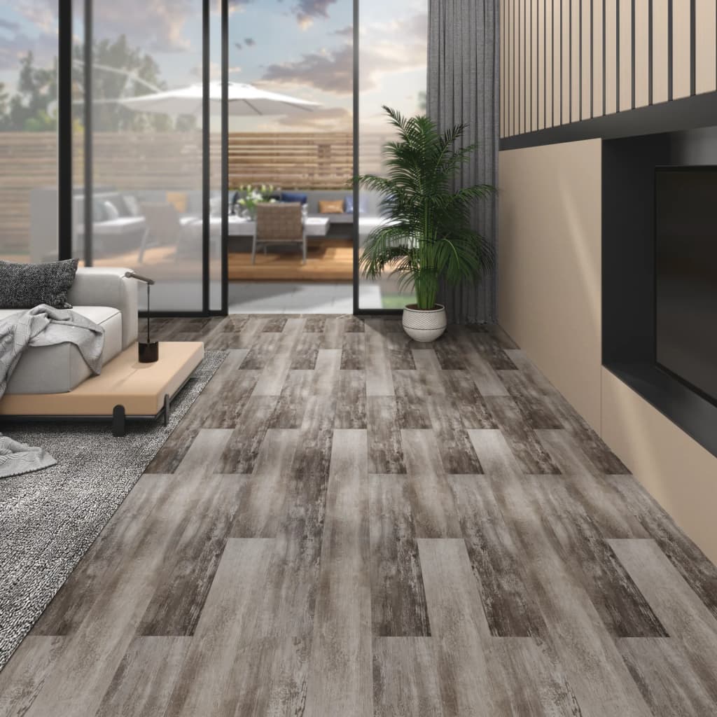Maison exclusive - lamas de suelo pvc autoadhesivas marrón madera mate 5,02m² 2mm