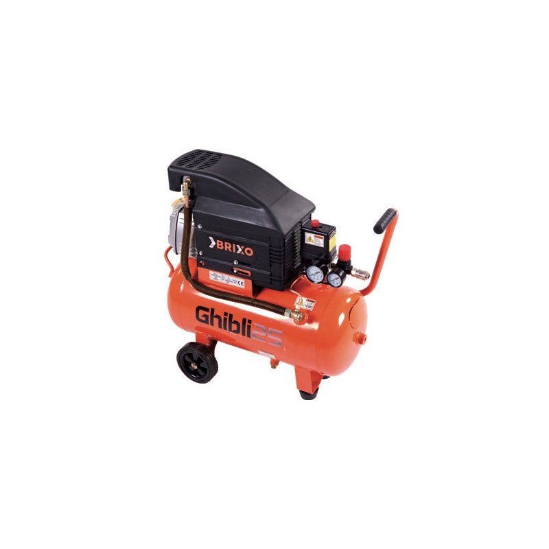 Compresor con ruedas Ghibli 25 L, 2 HP, 8 bar, automatizado - Brixo ...