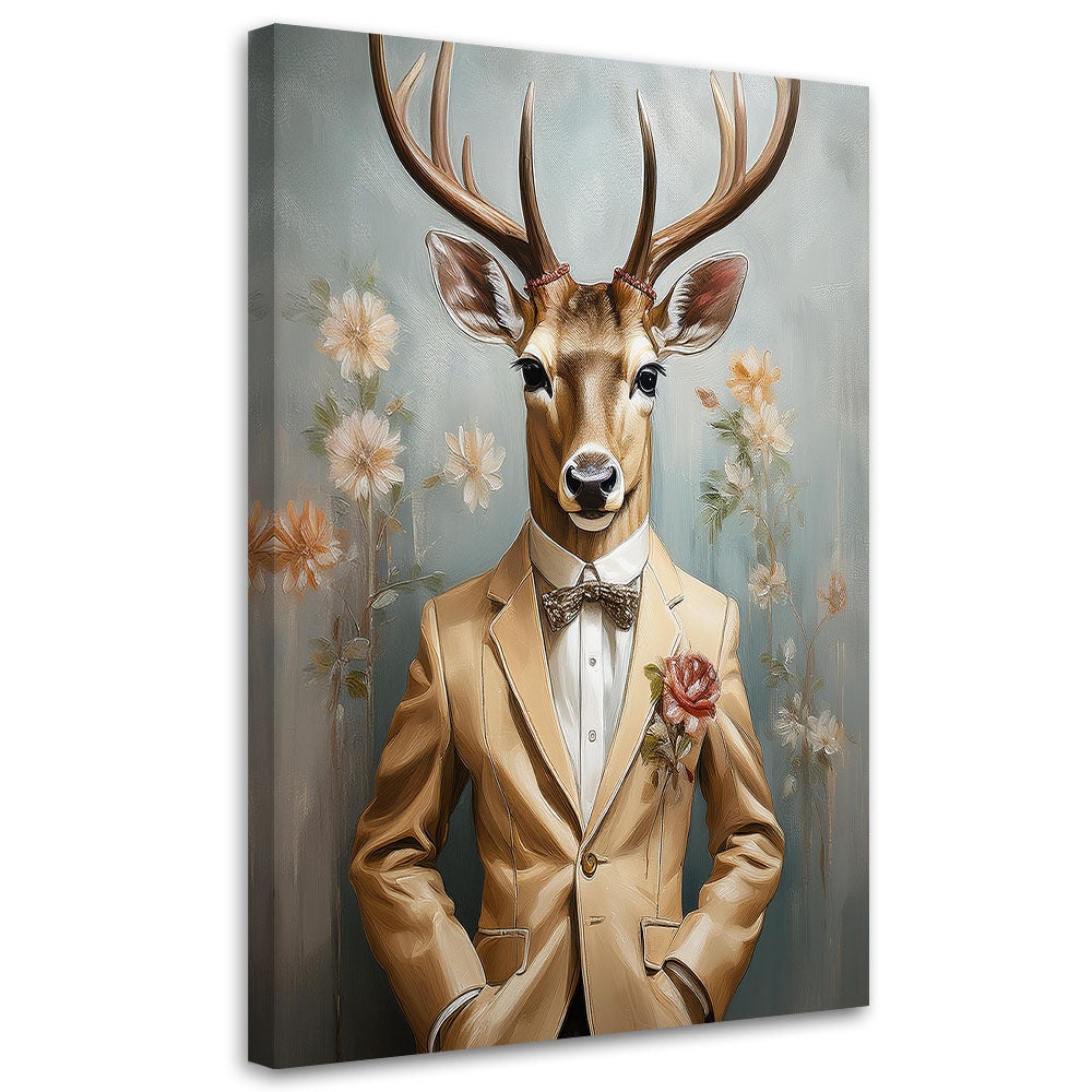 Obraz na płótnie, Elegancki Jeleń Abstrakcja Boho 70x100