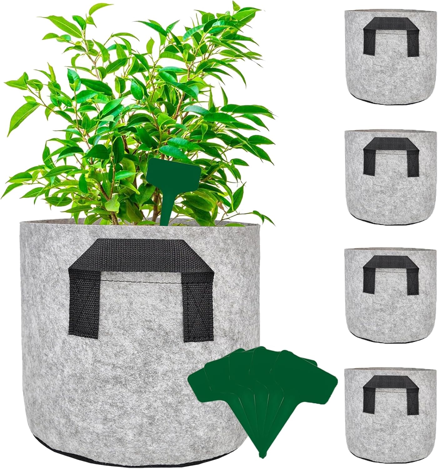 Akozon Sac de plantation 5 pièces 3 gallons sacs de culture en tissu