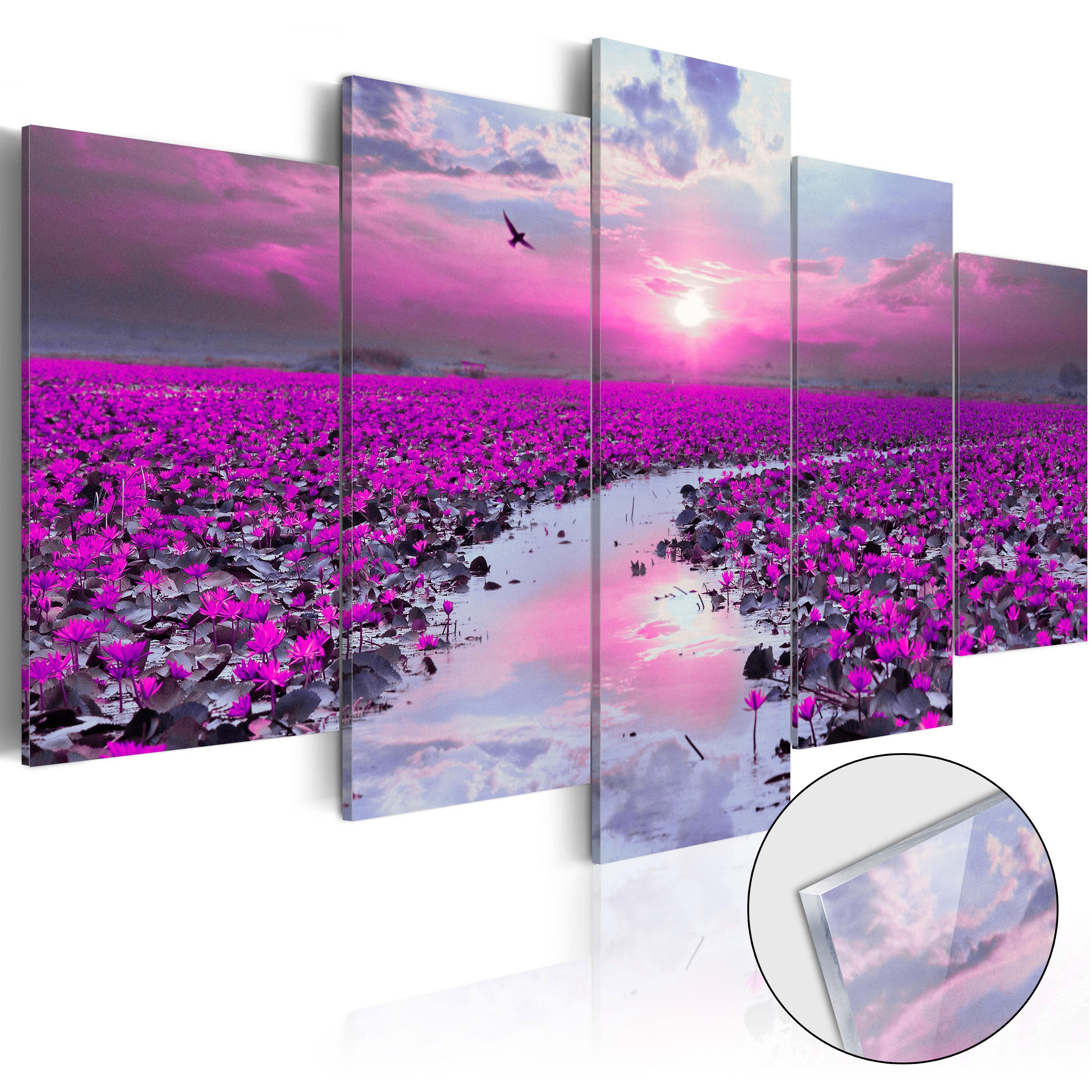 Tableau Mural Toile/verre Acrylique - LV Graffiti White Grenate Pink - Street Art Luxe