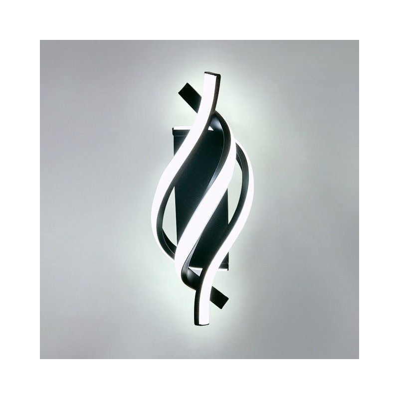 2 zestawy lamp ściennych, aluminiowa lampa ścienna LED, dekoracyjna lampa wewnętrzna, światło LED, chłodne białe światło - czarne