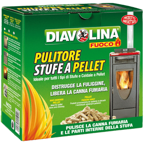 KIT SPAZZACAMINO D.80mm PER PULIZIA TUBI STUFA A PELLET ASTA FLESSIBILE