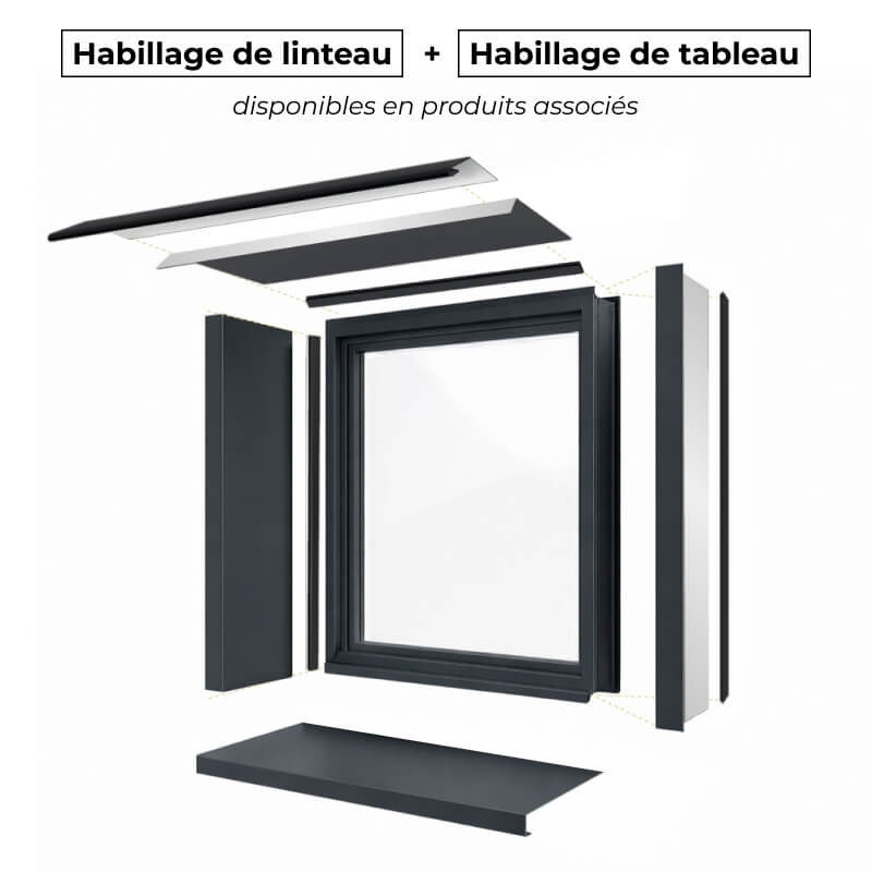 Appui de fenêtre aluminium 15/10eme 2m - 200mm - Gris anthracite RAL7016 - ALUHOME - 3