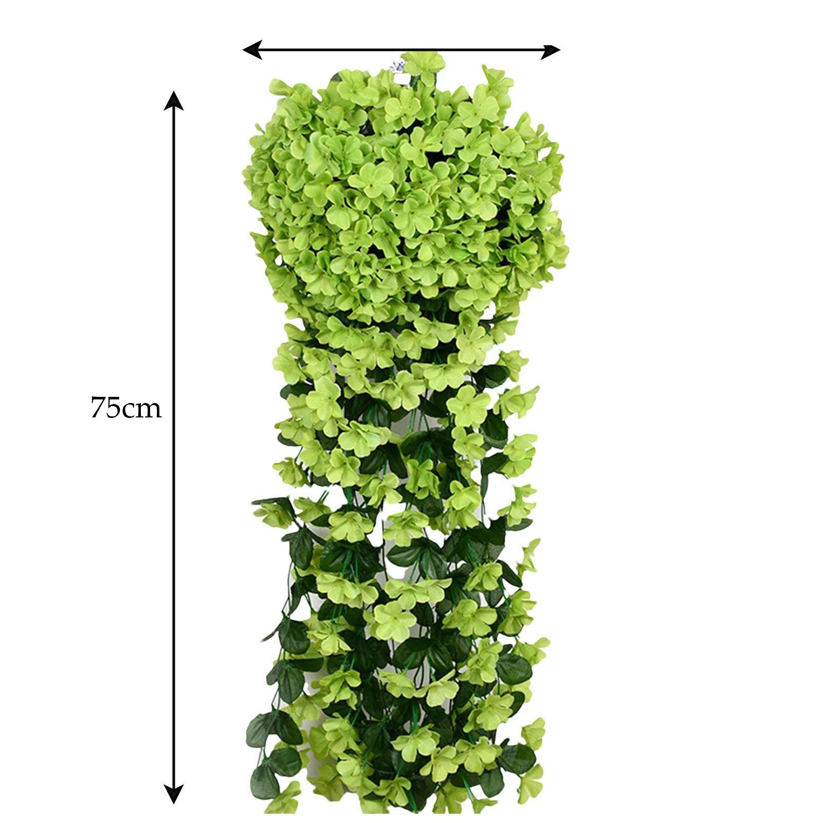 Paquete de 1 plantas violetas artificiales, guirnalda de enredaderas artificiales, vegetación artificial, flores artificiales para bodas (verde) - 4