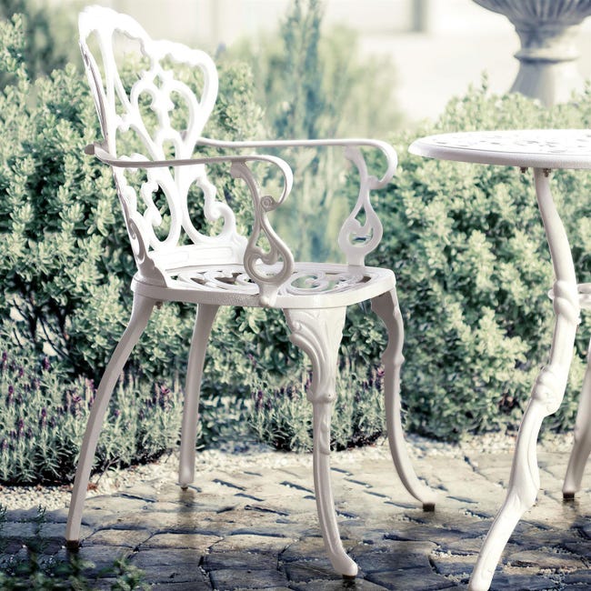 Sedia da Giardino Esterno in Alluminio Classica Bianca Victoria