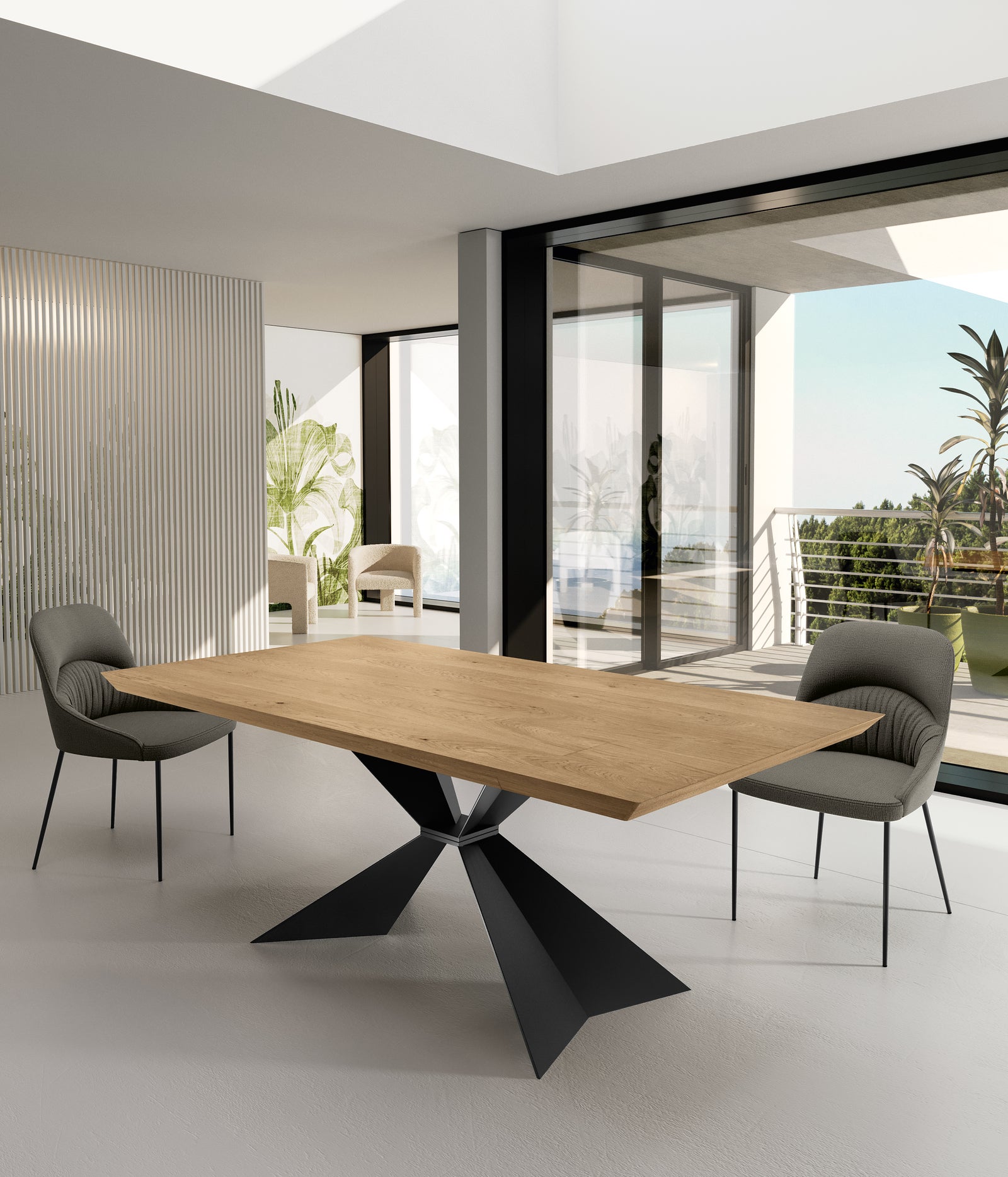 Stark - Stół stały (200 x 100 cm) w czarnej okleinie