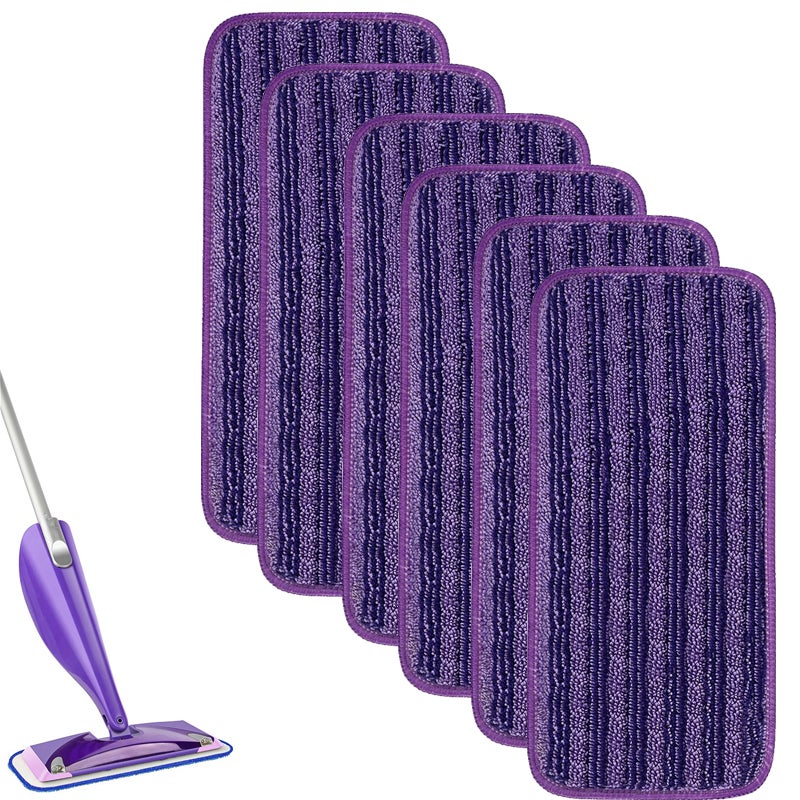 6 wkładów do mopa z mikrofibry wielokrotnego użytku do mopa Swiffer WetJet, zmywalne podkładki, 30 x 14 cm