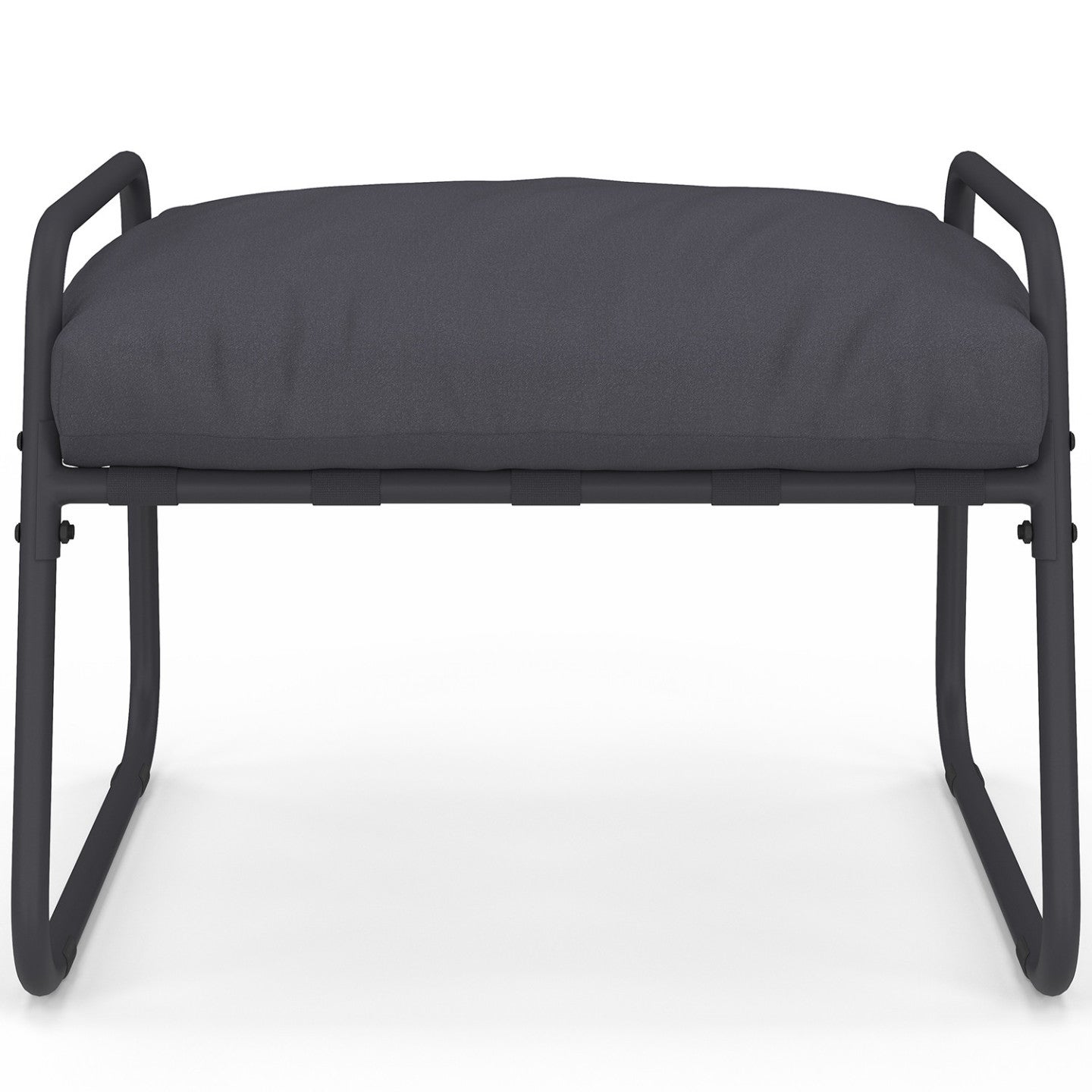 Lot de 2 fauteuils de jardin MARCO avec repose pieds gris coussin gris anthracite - 4