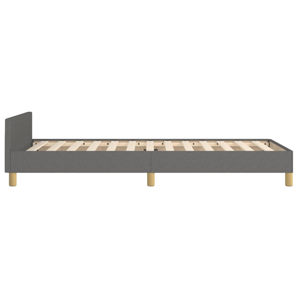 Cadre de lit sans matelas gris foncé 100 x 200 cm tissu - 7