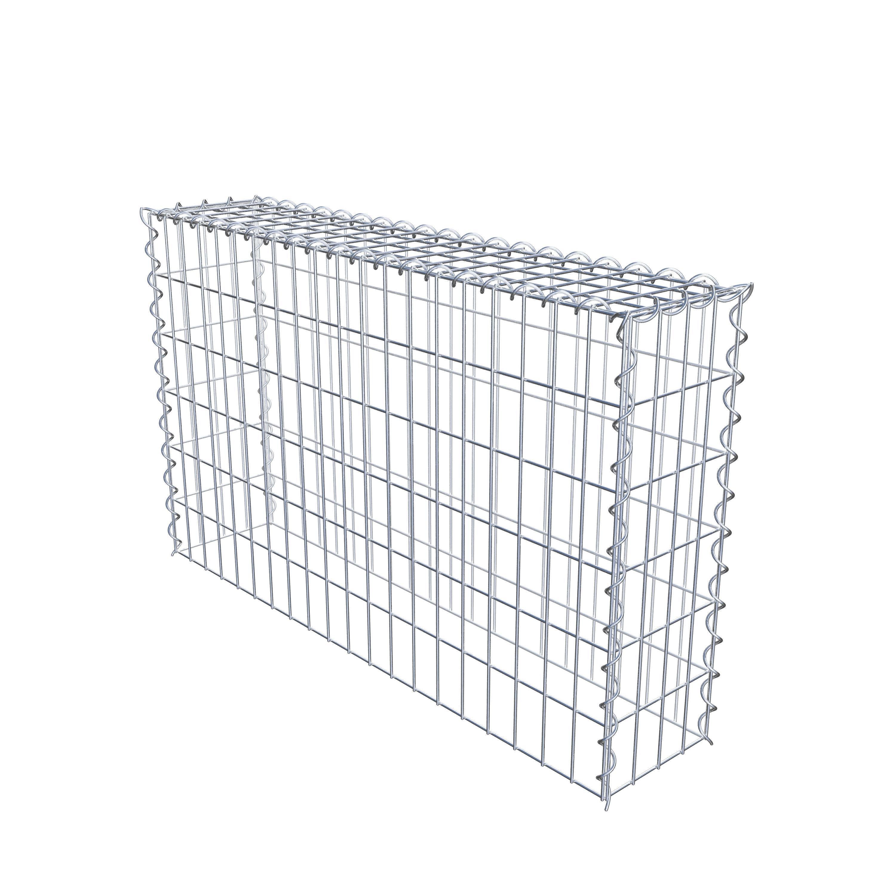 Gabiona - Gavión para apilar en acero galvanizado 100x60x20cm (LxAxP), malla 5 x 10cm, Espiral, sin rejilla inferior - 4