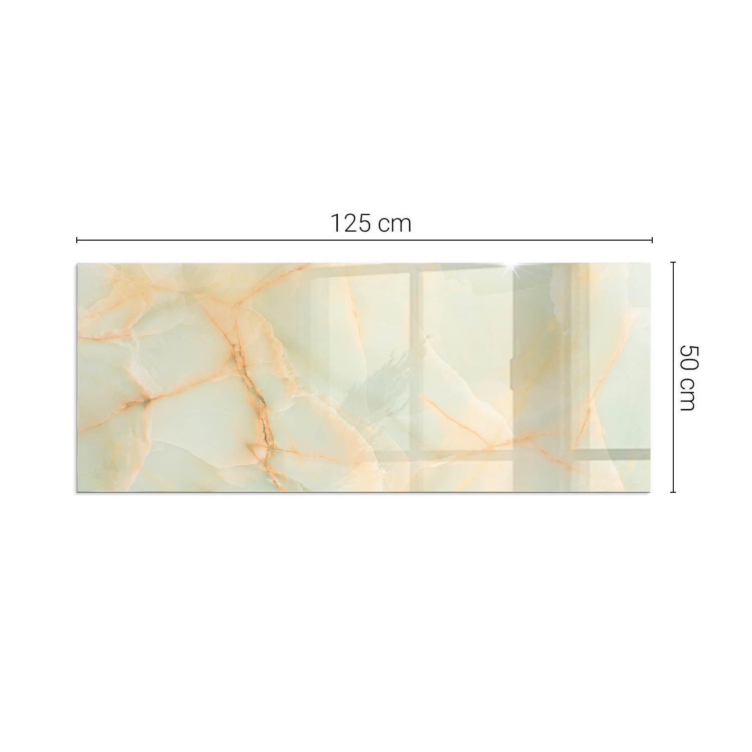 Szkło hartowane na podłogę pod kominek - 125x50 cm - Abstrakcyjny wzór marmuru - TULUP - 2
