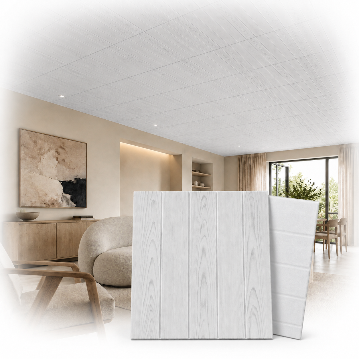 (20 m² = 80 peças) / painéis de parede revestimento de paredes de teto imitação de madeira MATERIAL POLIESTIRENO 2 mm de espessura 0204 - 5