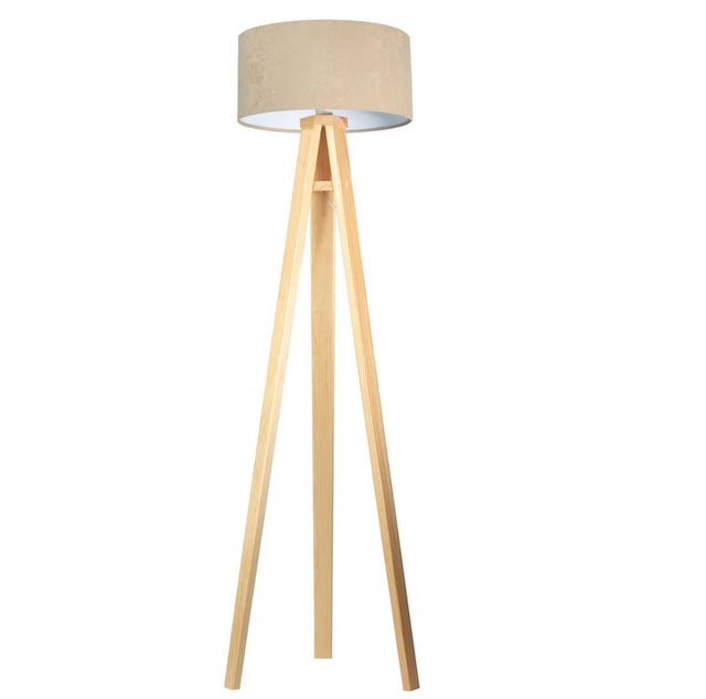 Lampa stojąca HOME 40 beżowa/biała/sosna