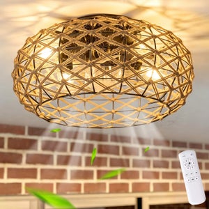 Acquista Ventilatore da soffitto da 1 pezzo con luce, moderno ventilatore da soffitto a basso profilo chiuso con telecomando da 18 pollici con luce in Italia a partire da 15