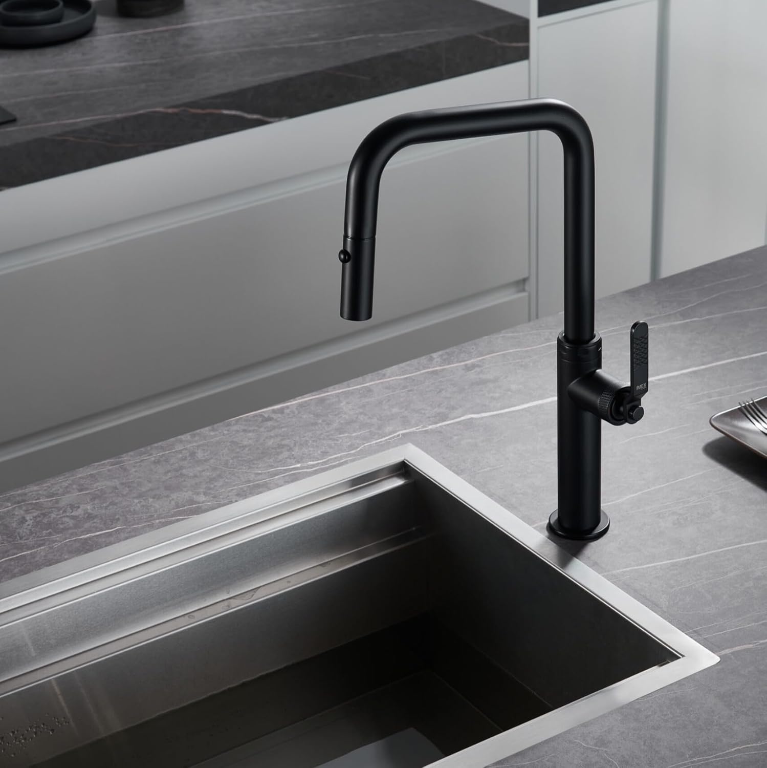 IMEX Grifo de Cocina Extraible Grifo Monomando Fregadero con